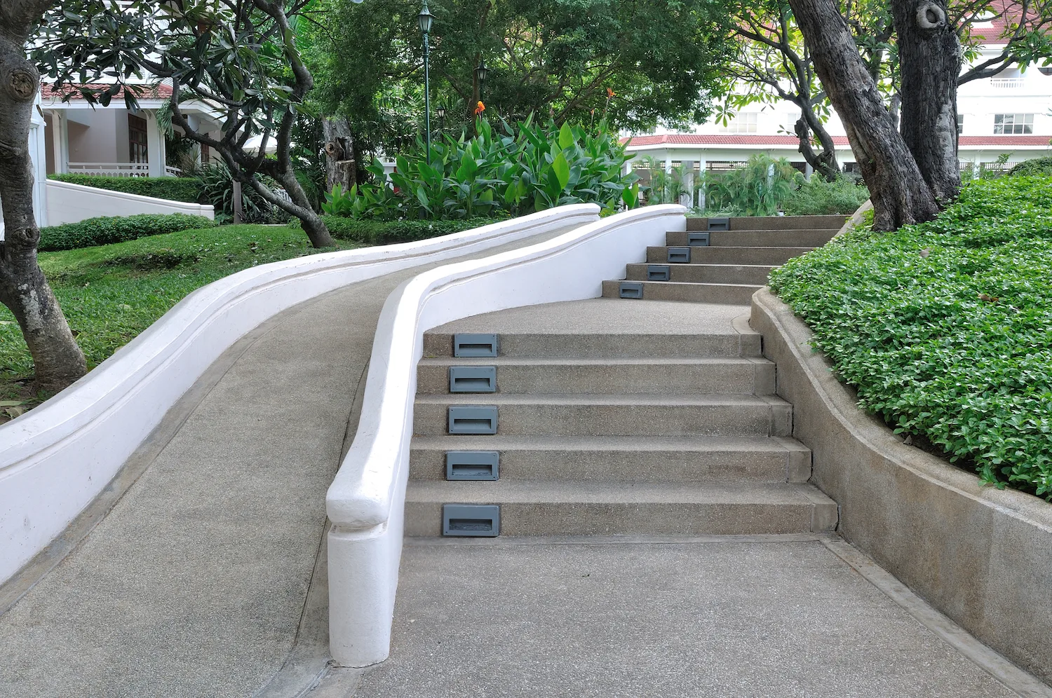 Concrete ramp and steps built for safe access