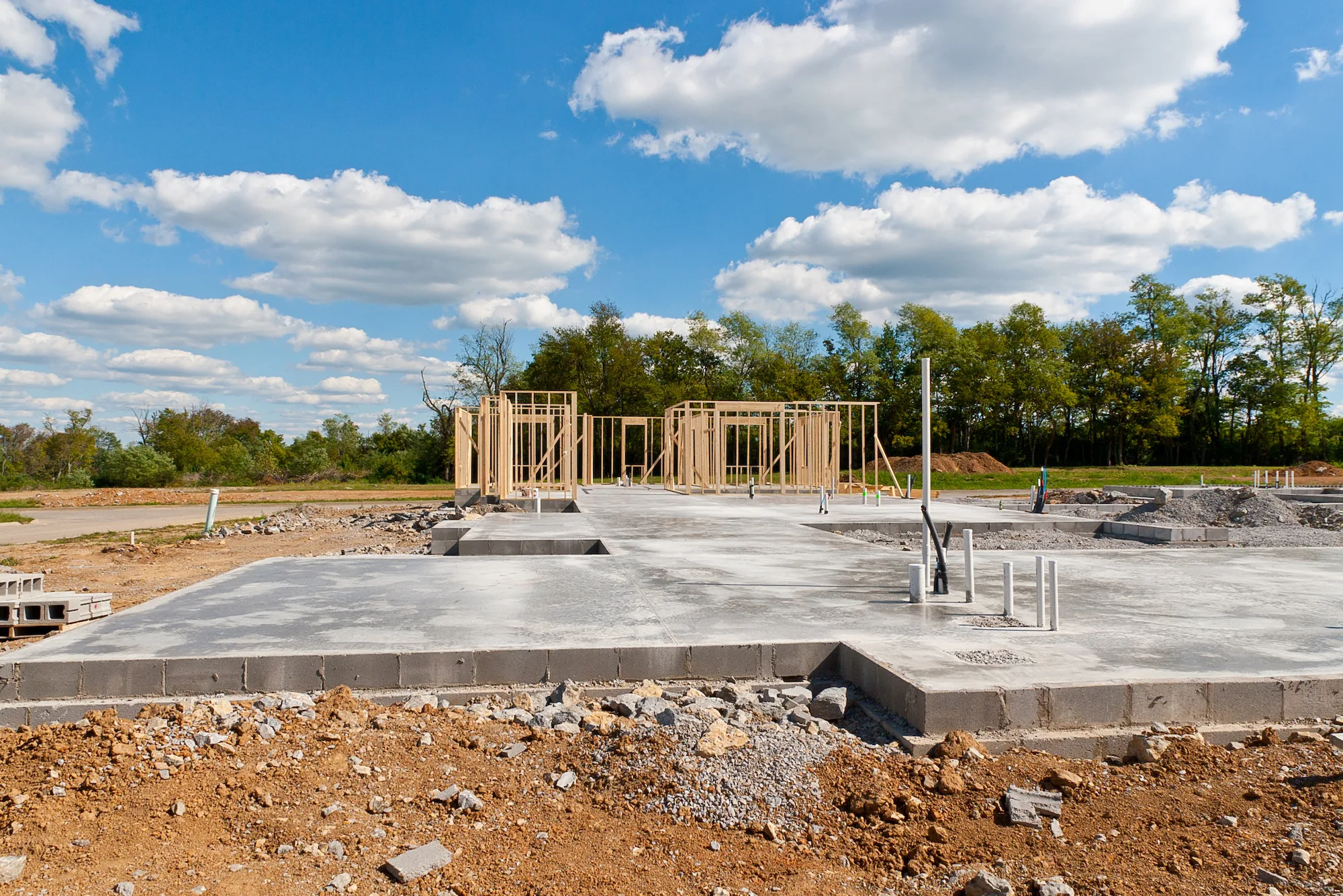 New concrete slab poured on a Campbelltown building site