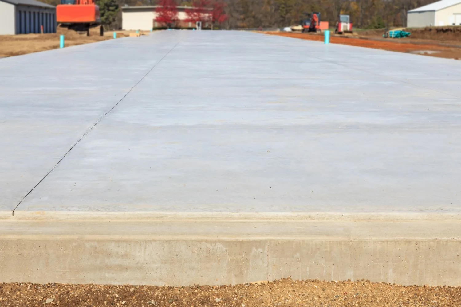 Level concrete slab ready for construction